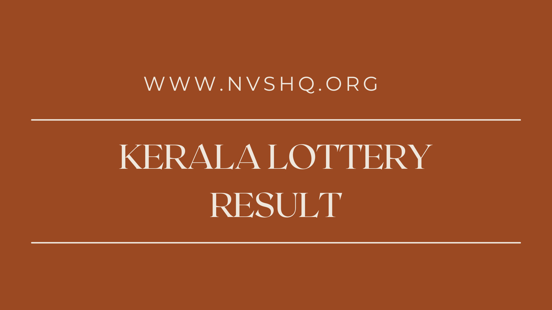 Kerala Lottery Result