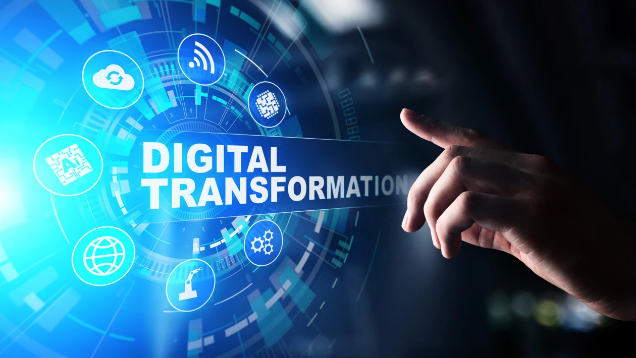 digital transformation icons hand